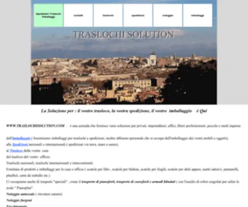 Traslochisolution.com(Imballaggi e Scatole per Spedizioni e Traslochi) Screenshot
