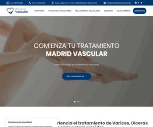 Tratamientodevarices.es(Clínica para tratamiento de venas y varices en Madrid) Screenshot