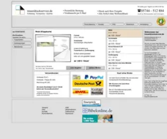 Trauerdruckservice.de(Trauerkarte) Screenshot