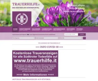 Trauerhilfe.it(Das Südtiroler Gedenkportal) Screenshot