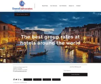 Traveladvocates.com(Lowest Group Hotel Rates) Screenshot