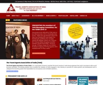 Travelagentsofindia.com(TRAVEL AGENTS ASSOCIATION OF INDIA (TAAI)) Screenshot