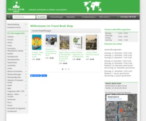 Travelbookshop.ch(Die Reisebuchhandlung für die Schweiz) Screenshot