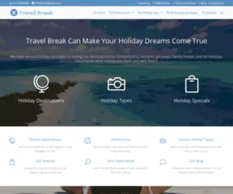 Travelbreak.co.za(Family and Honeymoon Holiday Packages) Screenshot