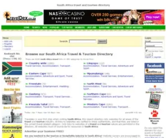 Traveldex.co.za(South Africa travel & tourism directory for visitors to South Africa) Screenshot