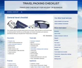 Travelers-Checklist.com(Travel Packing Checklist) Screenshot