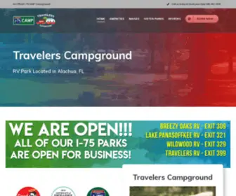 Travelerscampground.com(Alachua FL RV Park Home) Screenshot