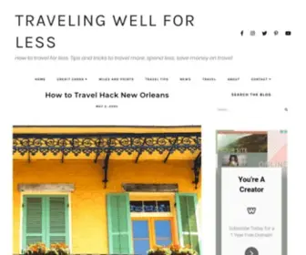 Travelingwellforless.com(Traveling Well For Less) Screenshot