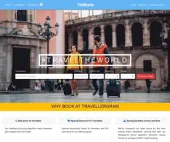 Travellergram.com(Best price for travellers Our intelligence pricing algorithm) Screenshot