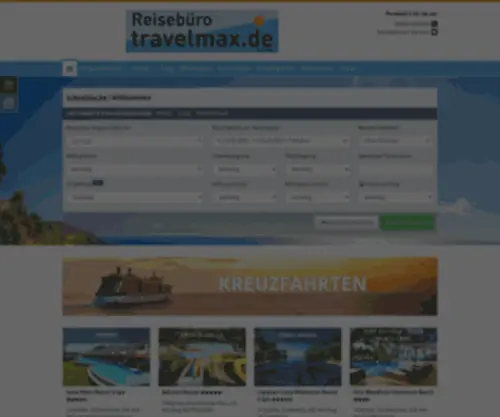 Travelmax.de(Reisebüro Travelmax) Screenshot