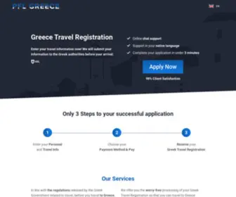 Travelregistrationgreeceonline.net(Greece Travel Registration) Screenshot