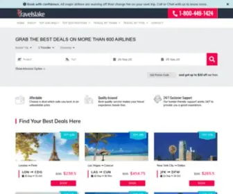 Travelslake.com(Grab The Best Deals On More Than 600 Airlines) Screenshot