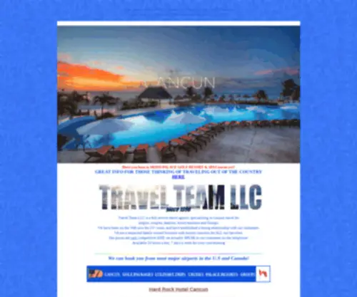 Travelteam.org(Cancun Vacations) Screenshot