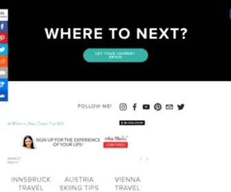 Travelwheretonext.com(Where to Next) Screenshot