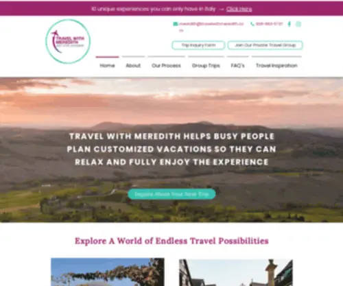 Travelwithmeredith.com(Travel With Meredith) Screenshot