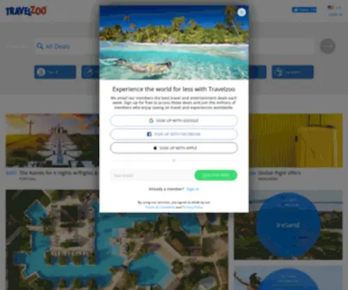 Travelzoo.com(Deals on Hotels) Screenshot