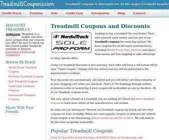 Treadmillcoupons.com(Treadmill Coupons & Discounts For Every Major Treadmill Brand) Screenshot