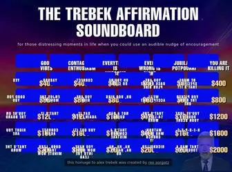 Trebek-Affirmations.com(This soundboard) Screenshot