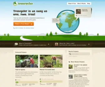 Treecycler.com(Helps you team up with favorite companies to plant trees in reforestation projects around the globe) Screenshot