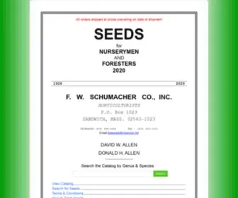 Treeshrubseeds.com(International Tree Seed Horticulturist Company) Screenshot