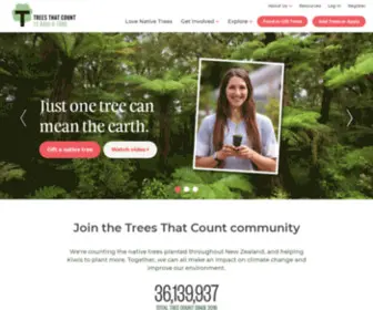 Treesthatcount.co.nz(Fund New Zealand Native Trees Online) Screenshot