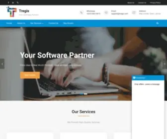 Tregix.com(Tregix is a software development company) Screenshot
