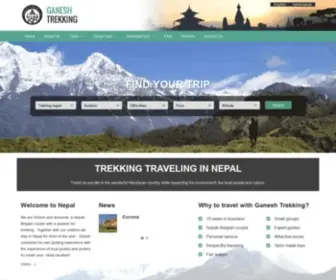 Treknepal.be(Ganesh Trekking Pvt Ltd) Screenshot