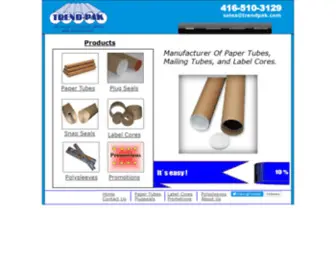 Trendpak.com(Paper Tubes) Screenshot