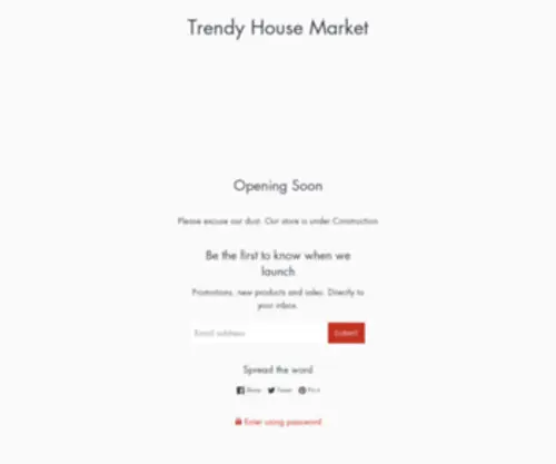 Trendyhouzz.com(Trendy House Market) Screenshot