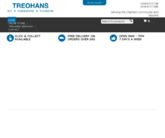 Treohans.com(Buy Homeware online and more from Treohans) Screenshot