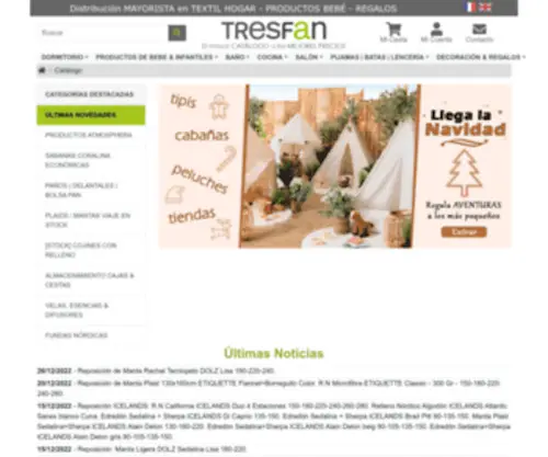 Tresfan.com(Distribución Mayorista Textil Hogar Online) Screenshot