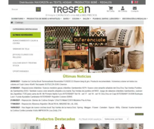Tresfantextil.com(Distribución textil) Screenshot