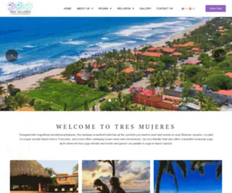Tresmujeresparadise.com(Oceanfront Boutique Hotel and Yoga Retreat) Screenshot