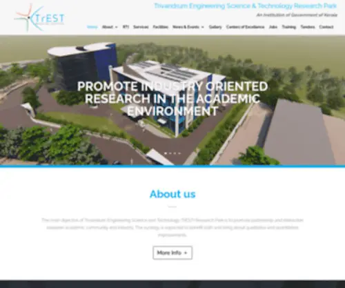 Trestpark.org(Trivandrum Engineering Science and Technology Research Park) Screenshot