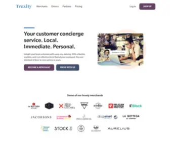 Trexity.com(Local delivery and courier services. reach new customers with flat) Screenshot