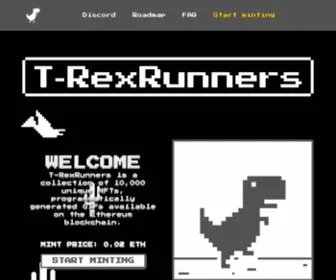 Trexrunners.com(T-RexRunners NFT(Non-Fungible Token)) Screenshot