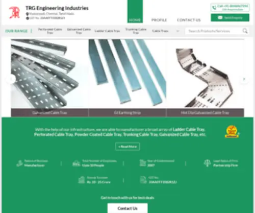 TRgcabletray.com(TRG Engineering Industries) Screenshot