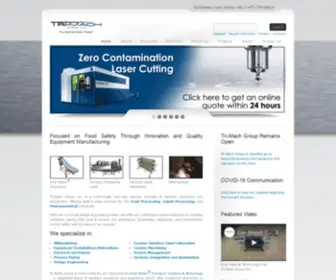 Tri-Mach.com(Custom Food Equipment Manufacturer Food Industry Millwrights & Electricians) Screenshot