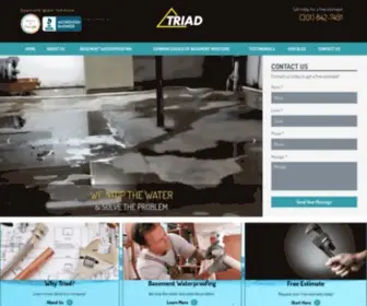 Triadbasementwaterproofing.com(Basement Waterproofing Solutions in Gaithersburg) Screenshot