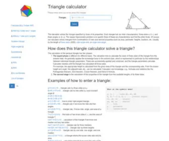 Triangle-Calculator.com(Triangle calculator) Screenshot
