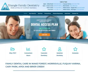 Trianglefamilydentistry.com(Full-Service Dental Office in Morrisville, Wake Forest, Fuquay-Varina, Cary, Apex, and Brier Creek NC) Screenshot