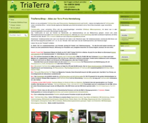 Triaterra.de(Startseite Shop) Screenshot