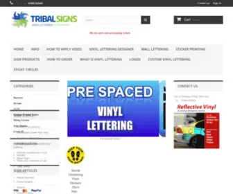 Tribalsigns.co.uk(Vinyl Lettering Supplier) Screenshot