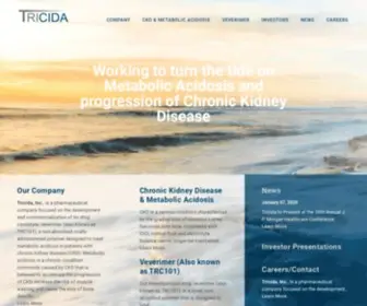 Tricida.com(Working to Turn the Tide on Metabolic Acidosis) Screenshot