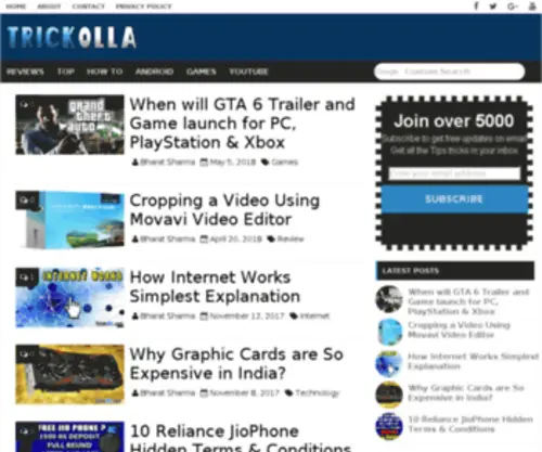 Trickolla.com(Computer and Technology Tips) Screenshot