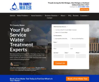 Tricountywater.com(Water Treatment Company Near Me in Jackson MI) Screenshot