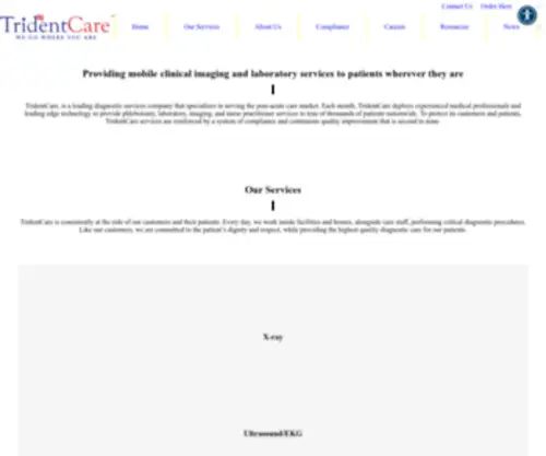 Tridentcare.com(Mobile Clinical Diagnostics) Screenshot