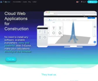 Tridyme.com(Cloud Web Applications for Construction) Screenshot