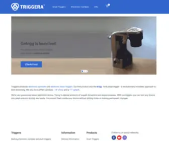 Triggera.com(Electronic cymbals and triggers for electronic drums) Screenshot