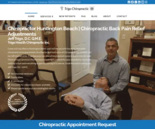 Trigochiropractic.com(Huntington Beach Chiropractor) Screenshot